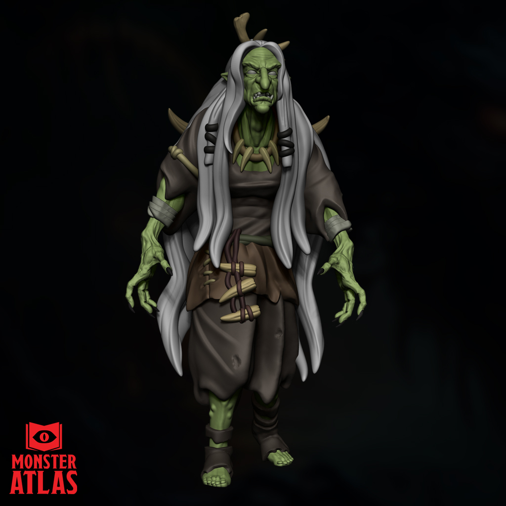 Green Hag | Fey Witch| DnD 5e STL Miniature | 32mm Resin